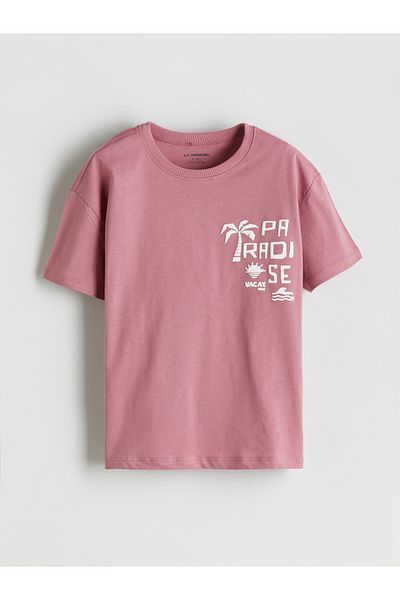LC Waikiki Text Printed Boys T-Shirt and Shorts 2-Piece