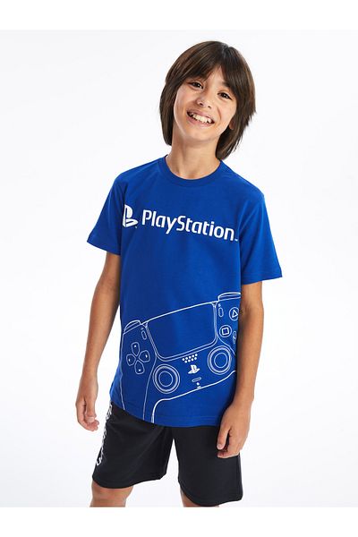 LC Waikiki Lcw Crew Neck Printed Boys' T-Shirt and Shorts