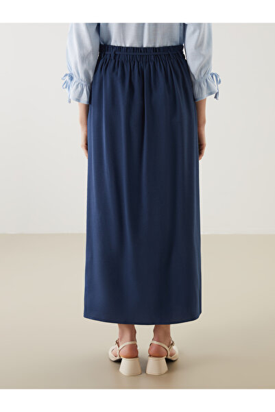 LC Waikiki Beli Lastikli Keten Görünümlü Etek