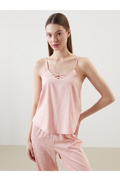 LC Waikiki Set de pijamale pentru femei din satin cu bretele cu decolteu în V