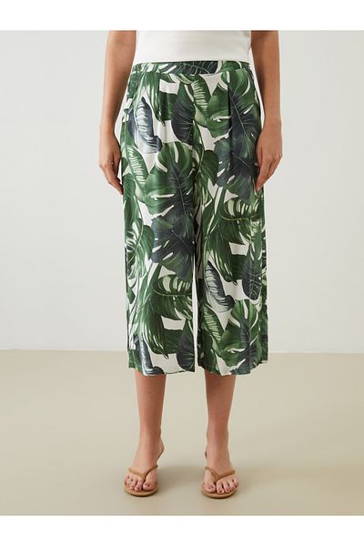 LC Waikiki Floral Women's Capri with Elastic Waist