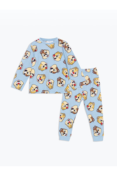 LC Waikiki Baby-Pyjama-Set mit Rundhalsausschnitt und Chip-and-Dale-Aufdruck ...