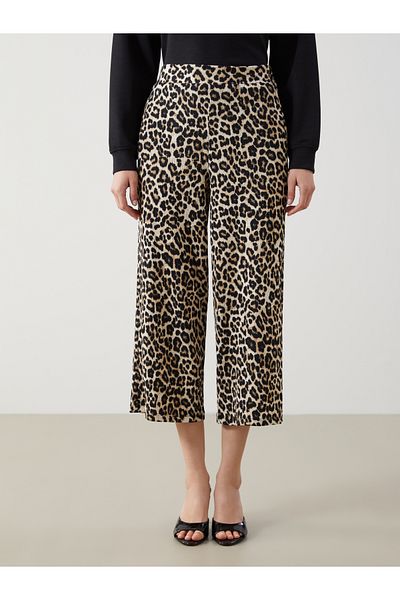 LC Waikiki Standard Fit Leopard Patterned Women's Pants