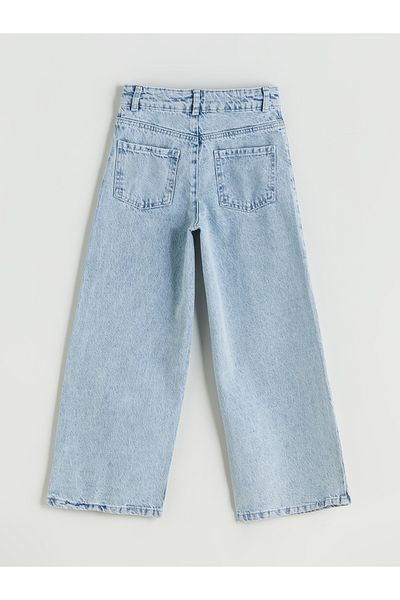 LC Waikiki Pantaloni de jeans pentru fete Wideleg Stone