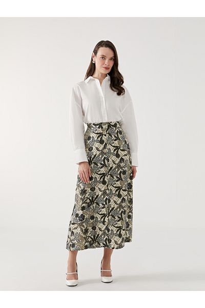 LC Waikiki Floral Women's Skirt with Elastic Waist