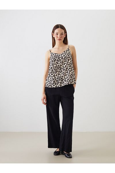 LC Waikiki Bluză cu bretele cu decolteu în V cu imprimeu leopard