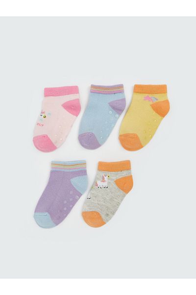 LC Waikiki Printed Baby Girl Booties Socks Pack of 5