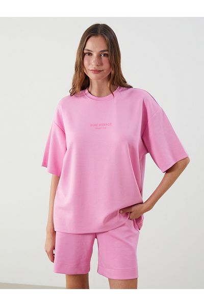 LC Waikiki Crew Neck Printed Oversize Women's T-Shirt