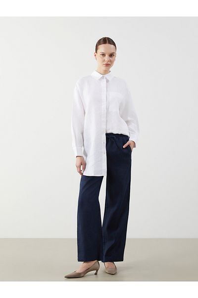 LC Waikiki Elastic Waist Linen Women's Trousers