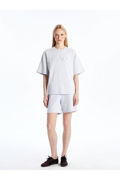LC Waikiki Crew Neck Printed Oversize Women's T-Shirt