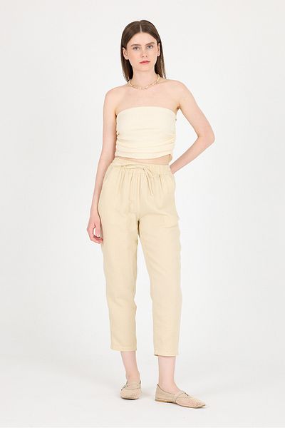 Rays Stone Muslin 100% Cotton Elastic Waist Trousers 8055A
