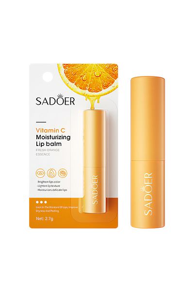 SADOER Moisturizing Lip Balm with Vitamin C, Repairing Antioxidant Deep Hydrating Lip Care, 2.7g