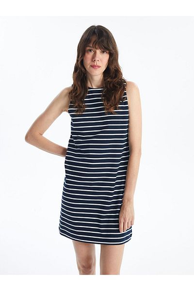 LC Waikiki Lcw Vision Crew Neck Striped Women's Dress