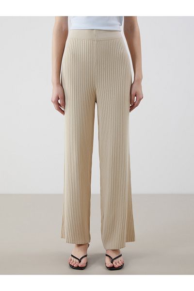 LC Waikiki Elastic Waist Textured Women's Knitwear Trousers