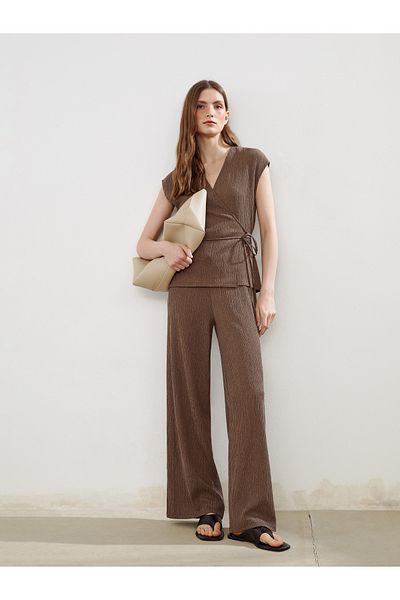 LC Waikiki Elastic Waist Textured Women's Trousers
