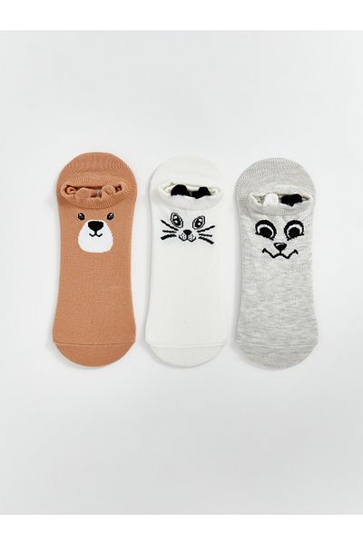 LC Waikiki Printed Women's Booties Socks 3-Pack