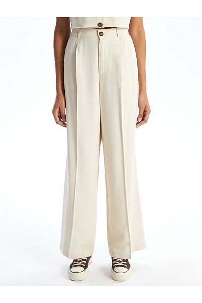 LC Waikiki Loose Fit Linen Blended Women's Trousers