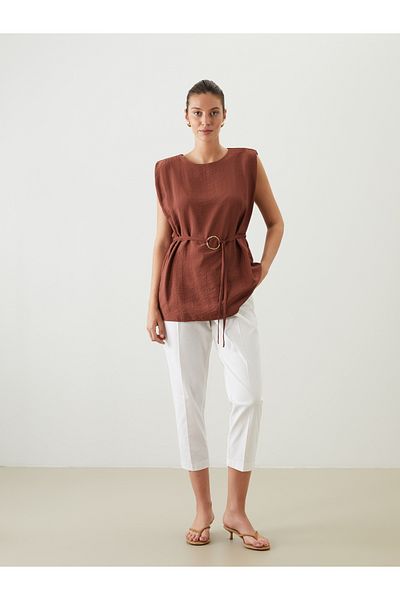 LC Waikiki Crew Neck Belted Blouse