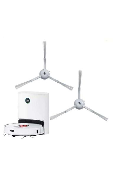 PAA-home Set 2 perii laterale de culoare alba compatibile cu aspiratoarele robot Roidmi Eve Plus SDJ01RM