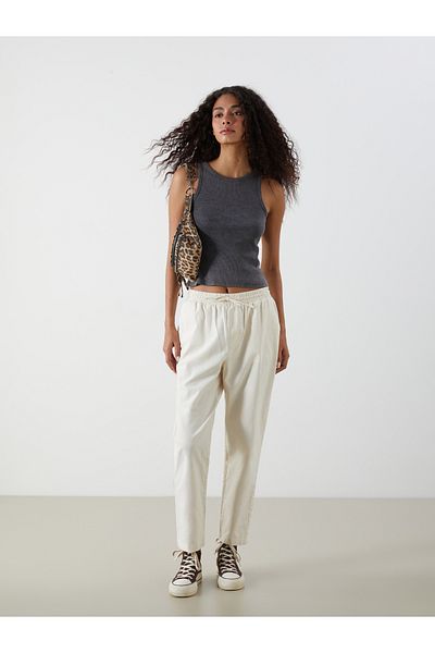 LC Waikiki Women's Linen Blended Pants with Elastic Waist