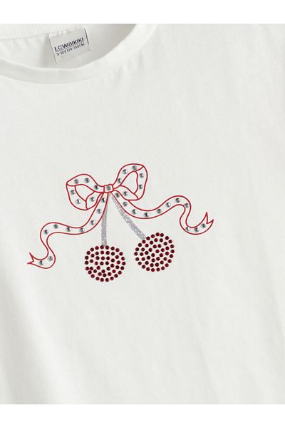 LC Waikiki Crew Neck Stoned Girl's T-Shirt