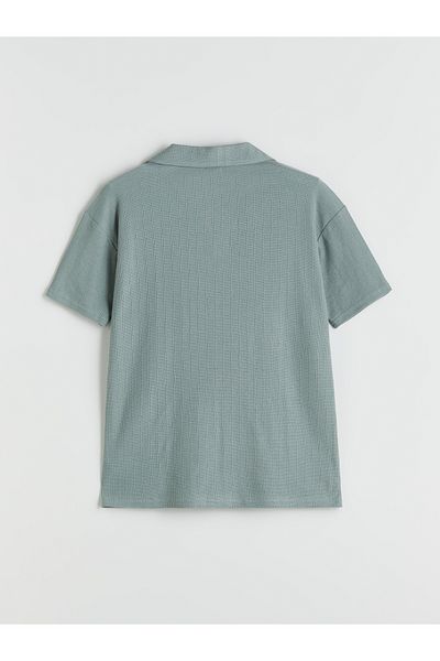 LC Waikiki Polo Neck Textured Boy's T-Shirt