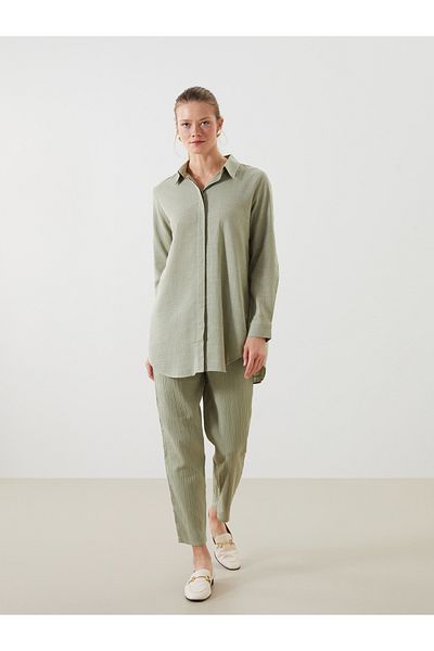 LC Waikiki Elastic Waist Textured Women's Trousers