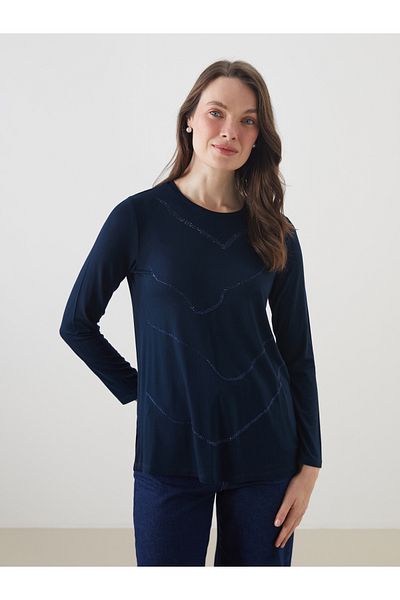 LC Waikiki Steinbluse mit Rundhalsausschnitt