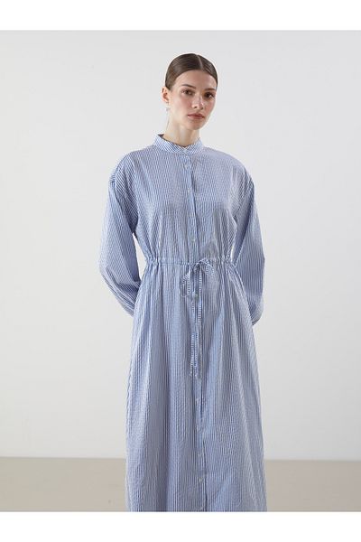 LC Waikiki Rochie cămașă de damă cu guler în dungi