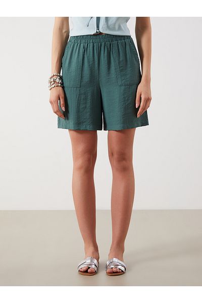 LC Waikiki Textured Women's Shorts with Elastic Waist