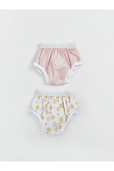 LC Waikiki Elastic Waist Printed Baby Girl Training Pants, Pack of 2