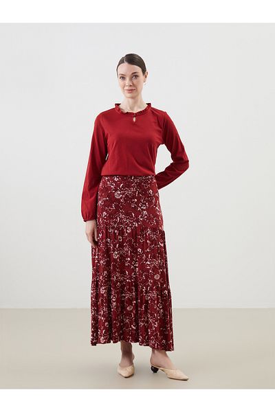 LC Waikiki Patterned Women's Skirt with Elastic Waist