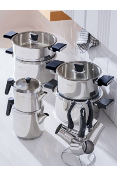 ACAR 16 PARÇA ÇEYİZ ÇELİK TENCERE TAKIMI