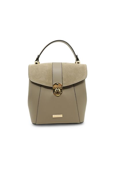 BESSO Stile in Citta Grey genuine leather backpack