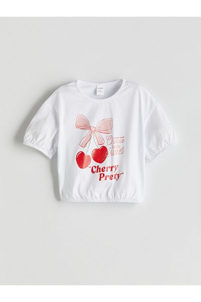 LC Waikiki Tricou pentru fetiță cu imprimeu cu gât crew