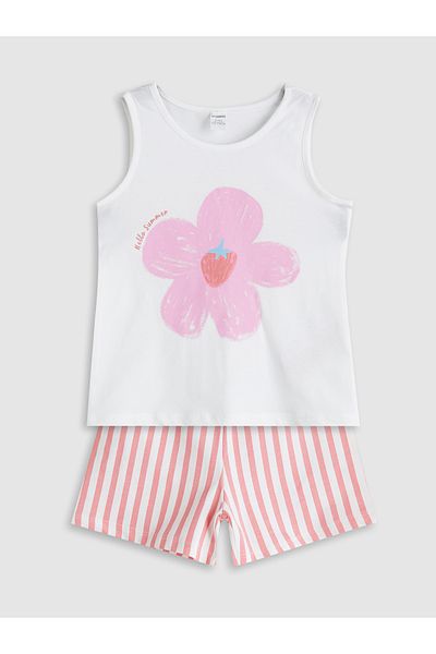LC Waikiki Floral Girl's T-Shirt and Shorts 2-Pack