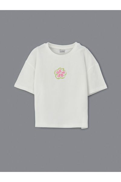 LC Waikiki Crew Neck Floral Girl's T-Shirt and Shorts