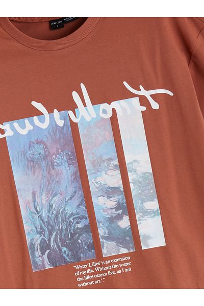 LC Waikiki Crew Neck Claude Monet Printed Young Men's T-Shirt