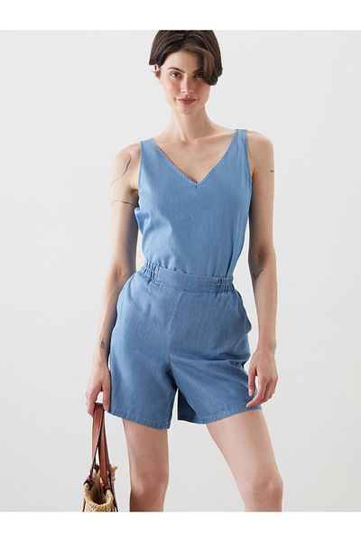 LC Waikiki Μπλούζα Jean με λαιμόκοψη V