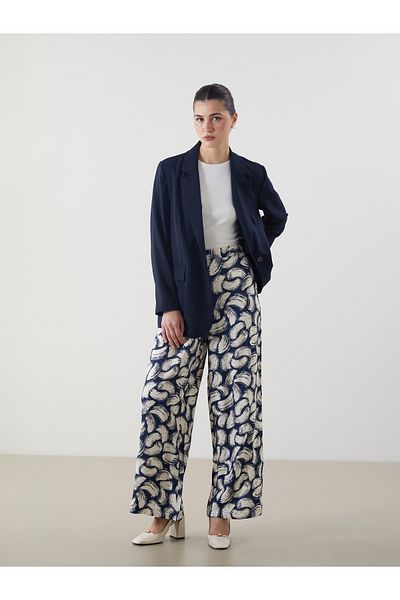 LC Waikiki Patterned Women's Trousers with Elastic Waist