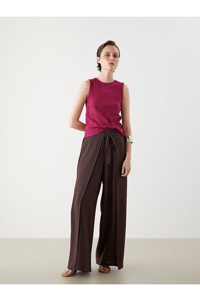 LC Waikiki Wide Leg Women's Trousers with Elastic Waist