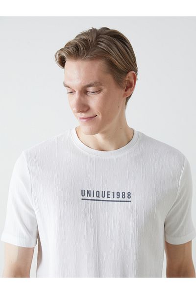 LC Waikiki Kurzärmliges, bedrucktes Herren-T-Shirt mit Rundhalsausschnitt