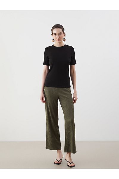LC Waikiki Elastic Waist Textured Women's Trousers