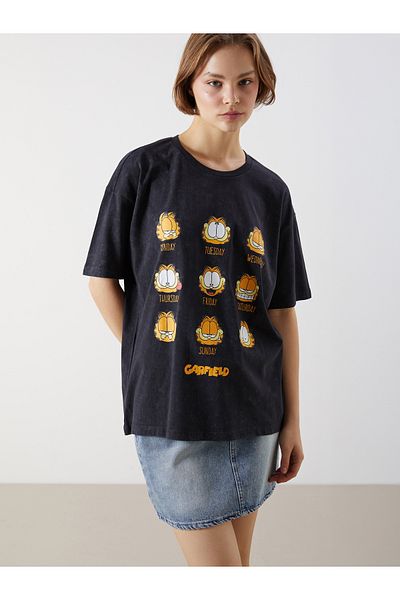 LC Waikiki Crew Neck Garfield Printed Women's T-Shirt