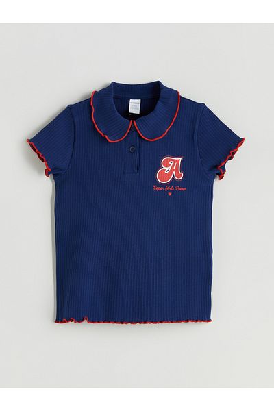 LC Waikiki Polo Neck Printed Girl's T-Shirt