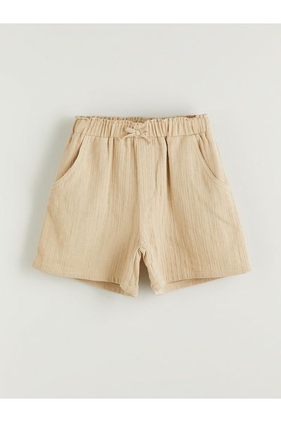 LC Waikiki Muslin Girl's Shorts with Elastic Waist