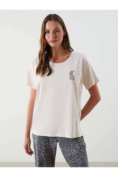 LC Waikiki Γυναικείο κοστούμι πιτζάμες Crew Neck Leopard Printed