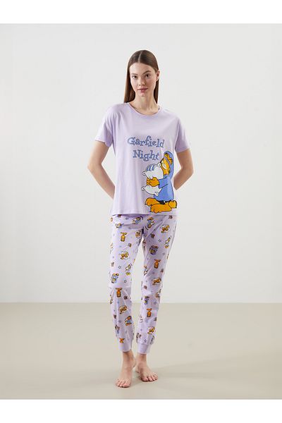 LC Waikiki Crew Neck Garfield Printed Women's Pajama Set
