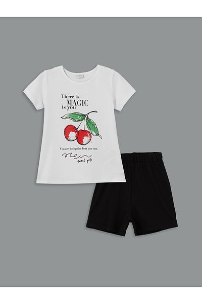 LC Waikiki Crew Neck Girls T-Shirt and Shorts
