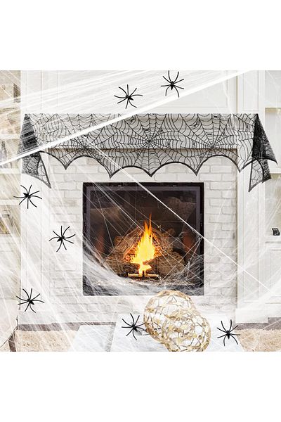 Cymas Halloween Spider Web, Pvc, Black, 245 X 48 Cm